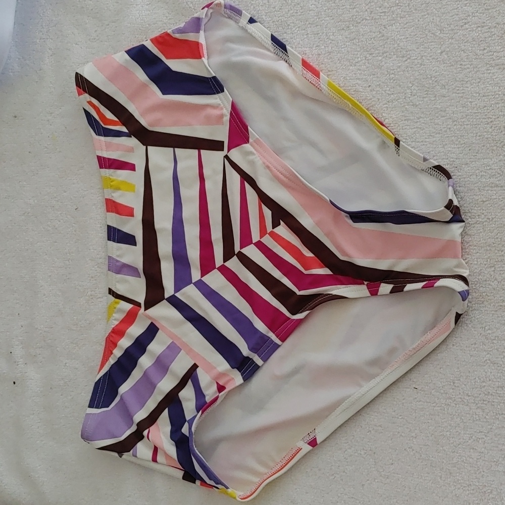 Kate Spade Geobrella 2 PC Multicolor High Waisted Swimsuit Size L - Picture 5 of 12